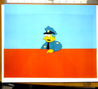 1990s Simpsons Police Chief Wiggins Fox Original Production Cel Bart Homer