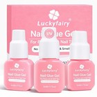 Gel Nail Glue For Press On Nails  No U V Lamp Need  No Lamp Nail Glue Gel 3pcs