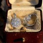 Antique Victorian 14k Yellow Gold Plated 1ct Lab Created Diamond Women s Earring