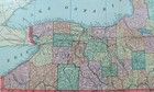 Vintage 1908 New York Map 22 x14    Old Antique Original Adirondack Mountains Ny