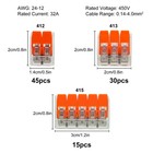 90pcs For Wago 221 Lever Nuts Compact Splicing Wire Connectors - 2 3 5 Terminal