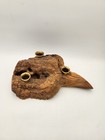 Vintage 1970s Mid Century Driftwood   Brass Candle Holder Center Piece