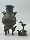 19th Century Chinese Bronze Ritual Vase Vessel