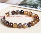 Natural 6 8 10 12mm Multicolor Striped Agate Gemstones Round Beads Bracelet 7 5 