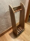 Custom Heavy Duty Wooden Walnut Base Gun Rifle Display Rack  Natural 4 Guns  Usa