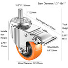 Stem Casters Heavy Duty Swivel Threaded Stem Caster Wheels With American 