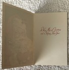 Unused Christmas Santa Hold Baby Lamb Sheep Vintage Greeting Card 1950s 1960s