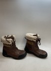 Ugg Butte Ii Cwr Brown Leather Shearling Lined Waterproof Boots Kids Size 3