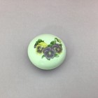 Vtg Purple Yellow Pansies Round Trinket Box With Lid Porcelain
