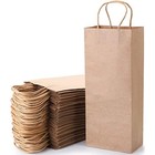 50 Pack Paper Wine Bags  5 4 x3 3 x13  Recyclable Brown Wine Bag  Pape