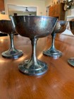 Set Of 4 Oneida Silversmiths Wine Goblets Champagne Vintage Silverplate