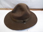 Vintage Brown Felt Campaign Leader Hat Park Boy Scout Ranger Patrol Large