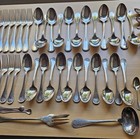 Christofle Perles Flatware Silverplate Set For 12 With Serving