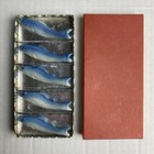 Fish Chopstick Rest Holder 5 Pc Set   Sauce Dish Lot Blue Ceramic Sushi Japanese