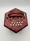 Vtg Concertina Accordion Made In Italy Red Pearl Cellulose 20 Button Untested