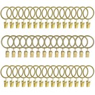 44 Pack Gold Curtain Rings With Clips  Heavy Duty Drapery Hooks For 1  Rods