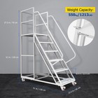 6 Step Rolling Warehouse Step Ladder Industrial Mobile Staircase   Wheels 1213lb