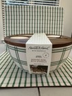 Heart   Hand With Magnolia Tri-stripe Plaid Melamine Serving Bowl Utensil Set