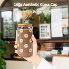 Birthday Gift Box For Women   Teens - Cute Daisy Glass Cups Set 7pcs  Perfect Fo