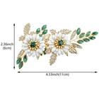 Green Crystal Bride Wedding Hair Clip Flower Gold Leaf Hair Pin Rhinestone He   