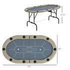 70  Foldable Poker Table  8 Player Blackjack Game Table  Blue