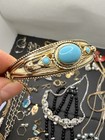 Antique Junk Drawer Jewelry Lot Necklace Bangle Bracelet Earrings Brooch