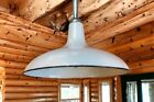 1920 s Benjamin 16  Porcelain Industrial White Barn Light Vintage Gas Station