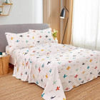 Airplane Kids Sheet Set Twin Size  3 Piece Soft Printed Microfiber Bed Sheets