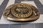 Vintage First Edition Oregon State Seal 1859 Solid Brass Buckle