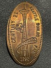 1962 World   s Fair Seattle The Space Age Cu Elongated Penny  041903