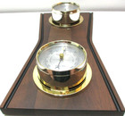 Vintage Springfield Thermometer Barometer Walnut Wood Wall Mount 13  Tall