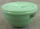 Vintage Style Jadeite Green Glass Drippings Bowl Ribbed Beehive Grease Jar New