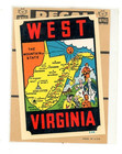 1960s Impko Decal West Virginia Wv Map Cacapon State Park Lot