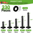 230pcs  8 Self Tapping Screws 410 Stainless Steel Self Tapping Screws For Metal 