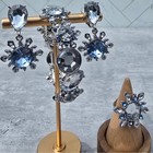 Disney Frozen Super Smalls Jewelry Set Bracelet Clip Earrings Ring Silver Blue