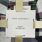 Free Assembly Pajama Set Kids Size 6 White Plaid Family Button Front Winter