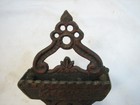 Antique Cast Iron Double Pocket Wall Match Safe Holder Ornate Victorian Repaired