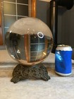 Massive 8   Antique  Crystal Ball W ornate Brass  Victorian  Finely Cast Stand 