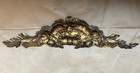 19th Antique French Gilded Bronze Pediment Salvaged Furniture Natural Patina