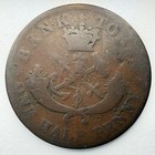 1850 Bank Of Upper Canada Copper Bank Token One Half Penny