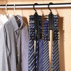 Adjustable X Neck Tie Rack Holder W  Non-slip Clip Necktie Belt Hanger Organizer