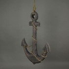 Scratch   Dent Natural Brown Finish Ship Anchor And Rope Nautical Wall Hanging