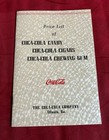 1940 Coca-cola Price List Candy Cigars Chewing Gum Booklet