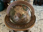 Vintage Italian Olde World Globe And Zodiac Wood Stand Navigator s Desk Top