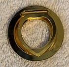 Vintage Mid Century Modern Double Circle Design Textured Gold Tone Scarf Clip