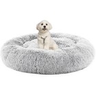 Anti-slip Plush Faux Fur Circular Dog Bed - Round Cat Bed For Pet Sleeping