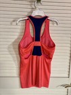 Adidas Women   s Top Racerback Athletic Tank Size Small Orange Blue Euc