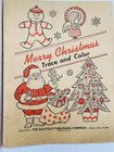 Vintage Christmas Trace   Color Coloring Book Retro Unused Artcraft Saalfield