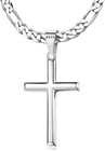 925 Sterling Silver Cross Necklace For Men Women - 5mm Durable 316l Stainless   