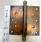 Vintage Stanley 5 x5  Steel Door Hinges Copper Finish Ball Tip Usa Set 2 Pair